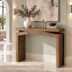 40" Farmhouse Console Table, Narrow Entryway Sofa Table With Hollow Design.