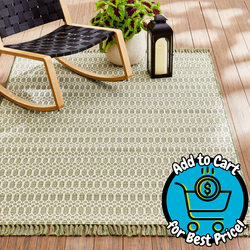 Better Homes & Gardens 5' x 7' Green Tassel Outdoor Rug