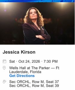 Jessica Kirson - 2 tickets