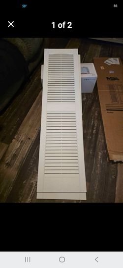 White Louvered Window Shutter Panel