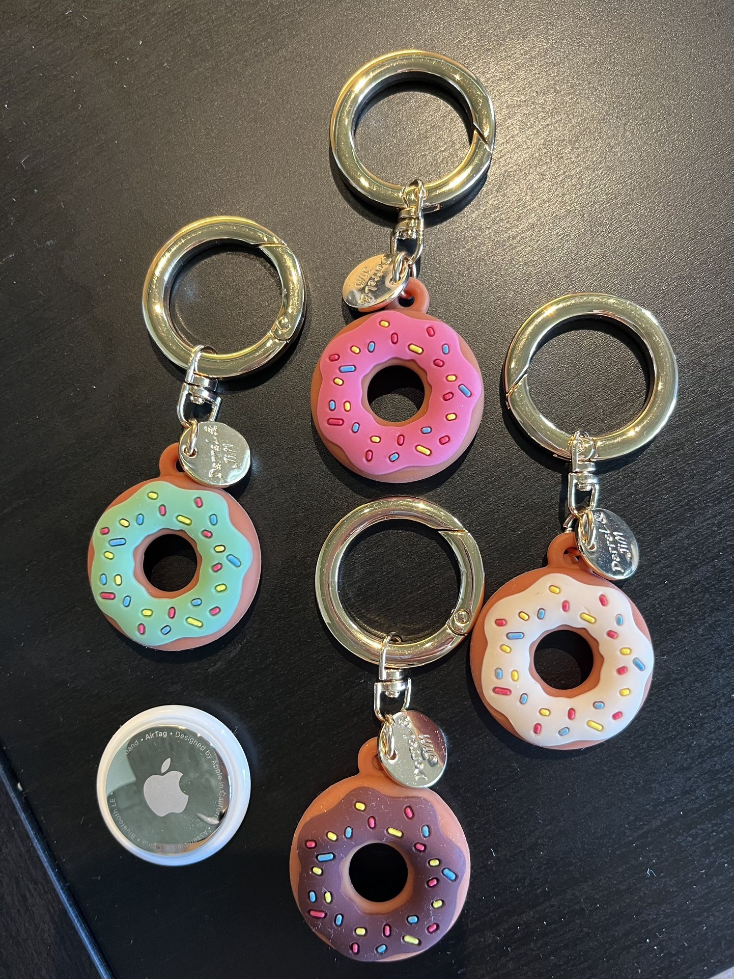 Multicolor Donut Keychains 4pcs