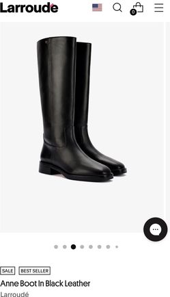 Anne Boot In Black Leather Larroude