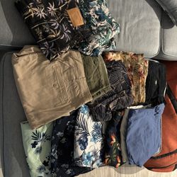 13 Shorts and 5 pants - Size 38 (some are Vans, Abercrombie, Levi’s) - Price is for all - In excellent condition
