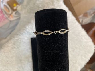 Vintage Sarah Coventry Silver Tone Open Marquise Link Bracelet Signed