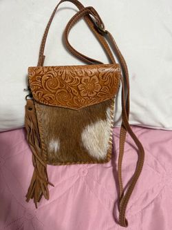 Faux Rawhide Crossbody Bag