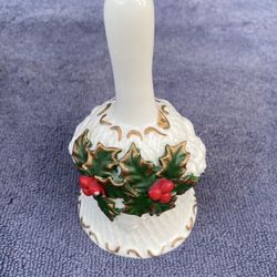 Vintage Christmas Bell With Holly And Berries 