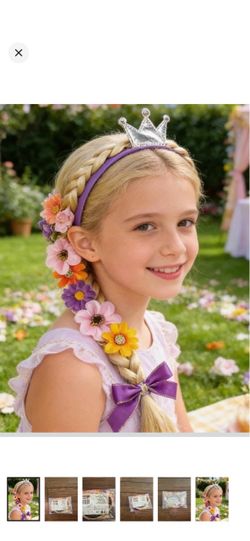 SPOOKTAKULAR girls purple fairy princess braided headband wig piece