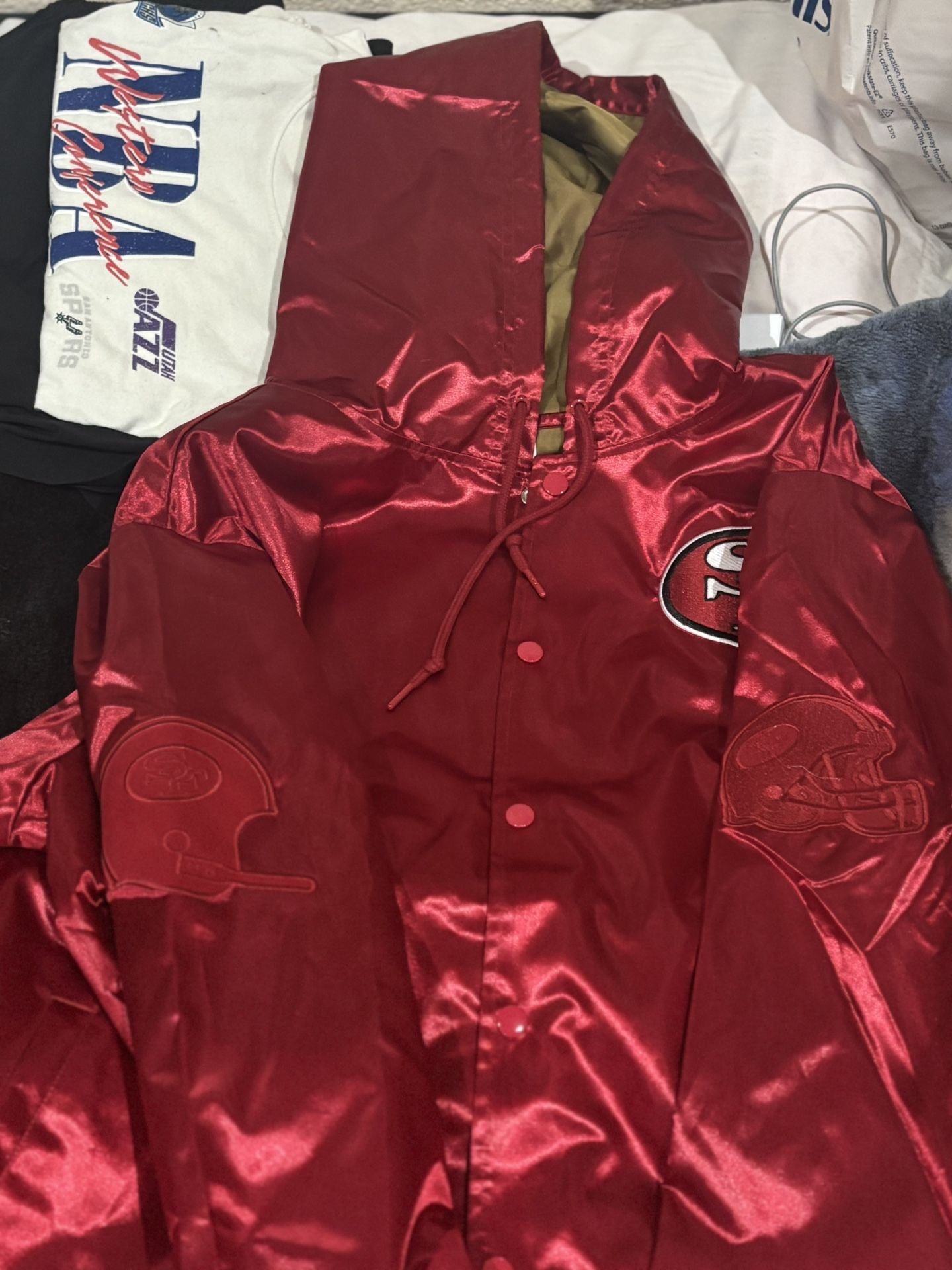 49ers Mitchell And Ness Button Up Jacket