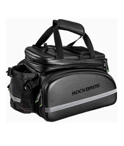 ROCKBROS Bike Rack Bag Trunk Waterproof Carbon Leather Bicycle Rear Seat Cargo Pack Pannier Handbag