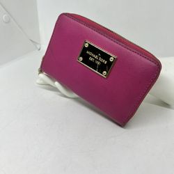 MICHAEL KORS Fuchsia Leather Wallet Wristlet