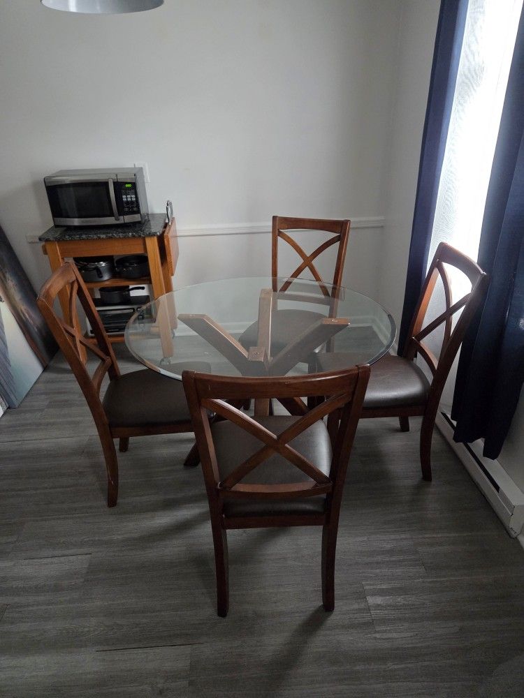 Glass Kitchen Table Set