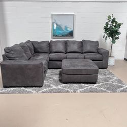 Ashley Furniture charcoal sectional w/ ottoman 🚛 Delivery Available!