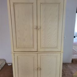 **Free Armoire Off White Solid Wood