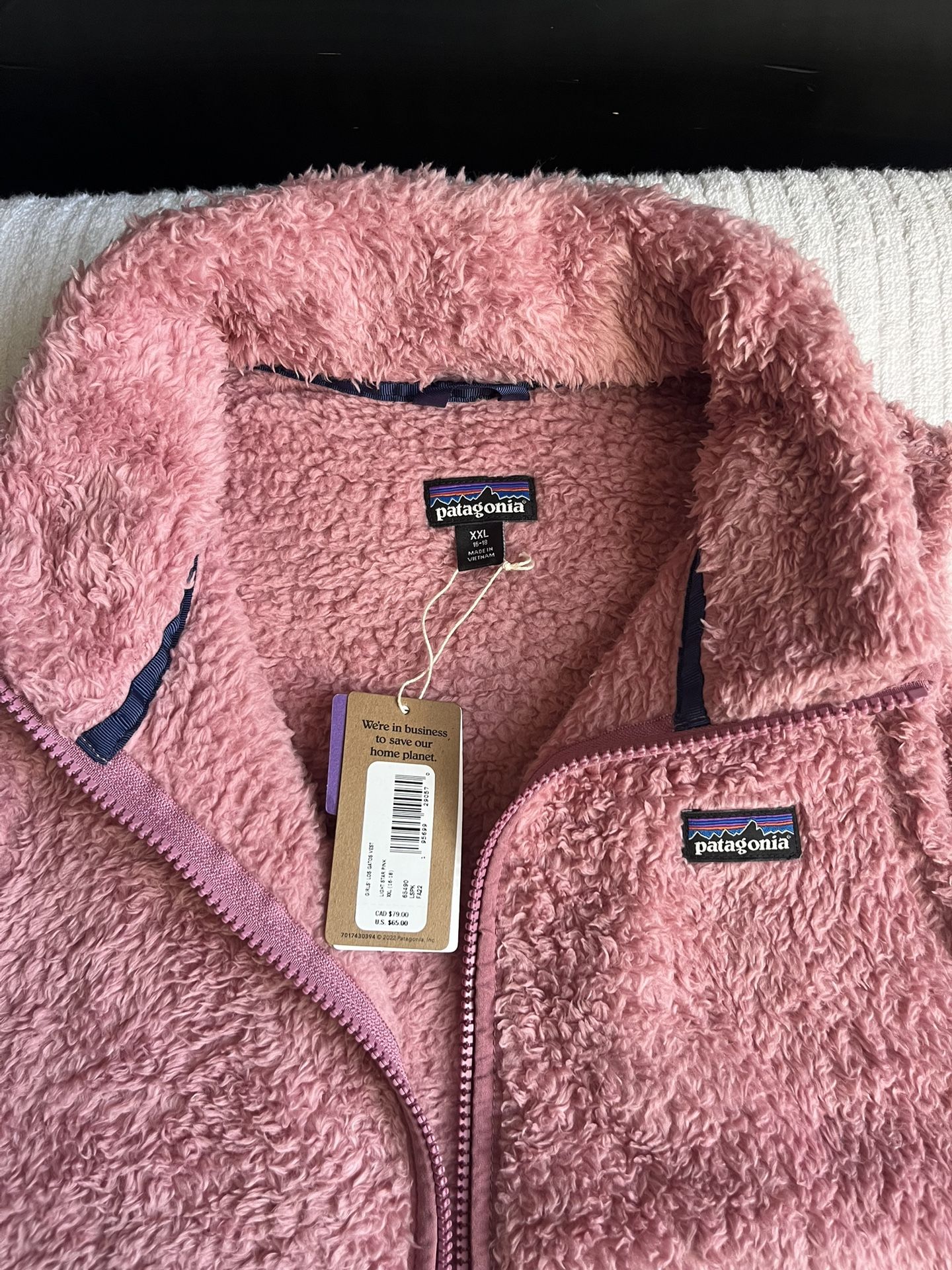 Patagonia Youth Girls Los Gatos Full Zip Vest Size XXL 16-18