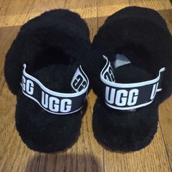 UGG FLUFF YEAH Black Slides