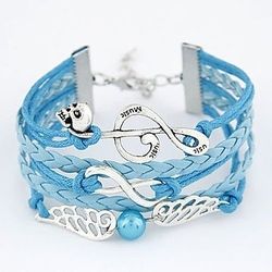 Ladies Layered Stacking Stackable Twisted Bracelet Wings Music Notes Infinity Ladies Chain Vintage European Multi Layer Bracelet Jewelry