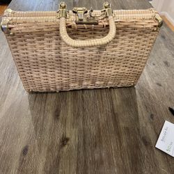 Vintage Wicker Bag With Key! 