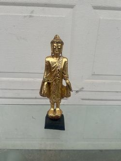 14” Buddha Wooden Hand Carved Figure