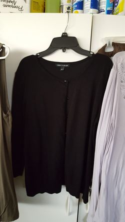 Ladies black cardigan sweater