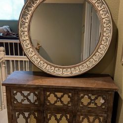 Mirror And Accent Cabinet/Buffet 