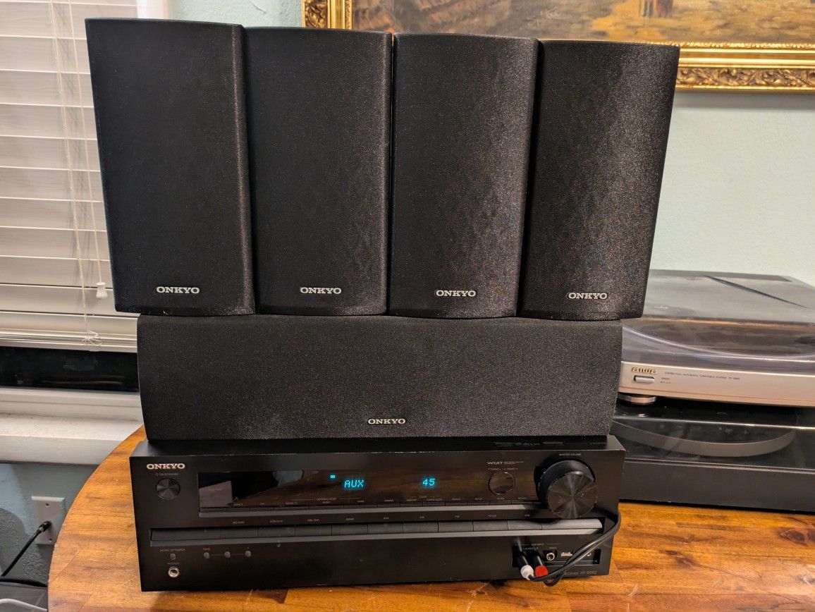 Onkyo 5 Channel Speaker Surround Sound System With Receiver