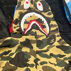 Green Camo Bape Hoodie Zip up 