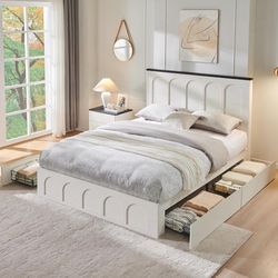 New Queen Size Bed Frame with 4 Drawers