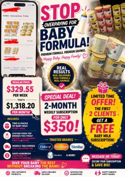 ✅ 2-Month Weekly Baby Formula Subscription