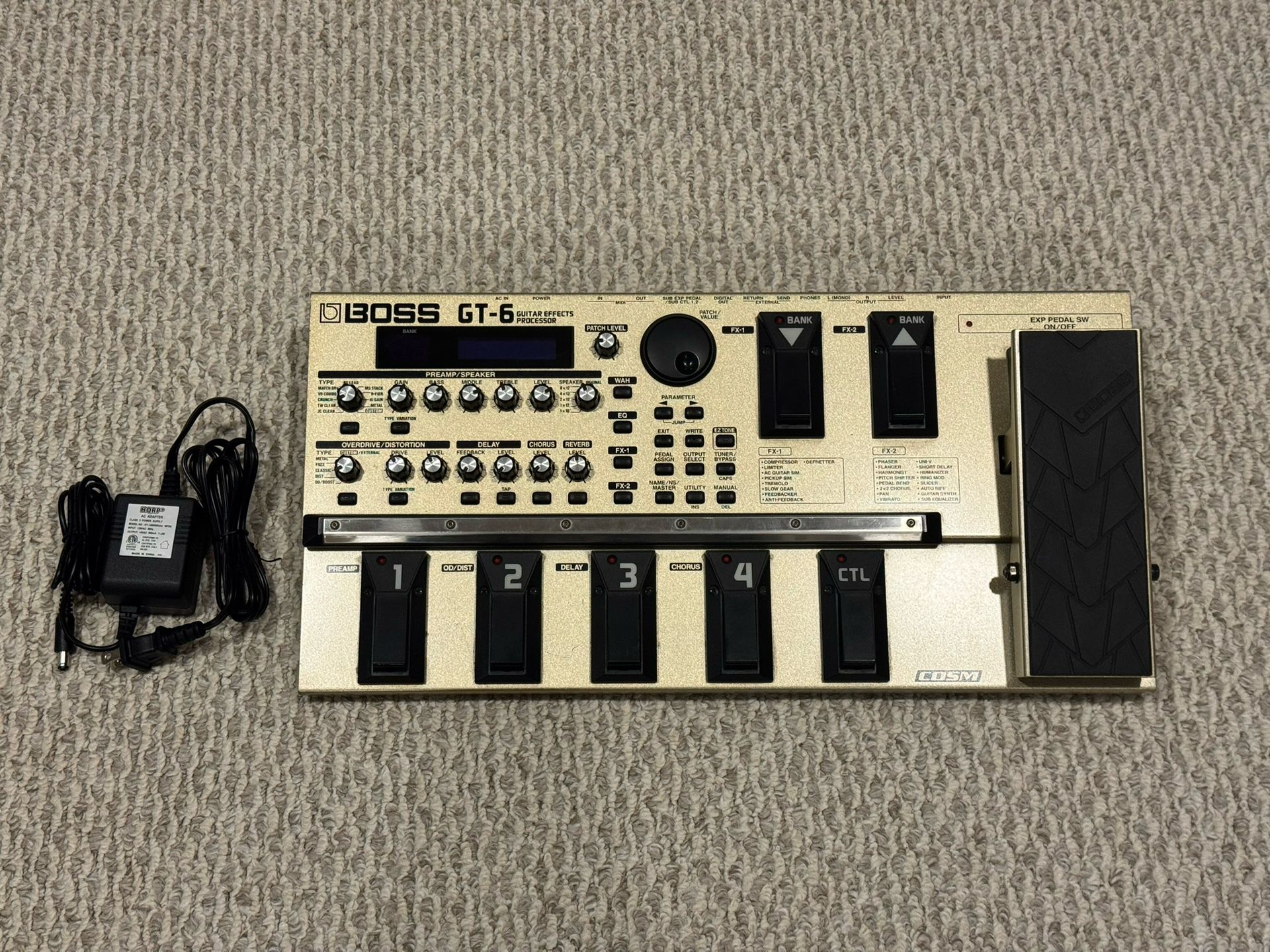 BOSS GT-6 With AC Adapter