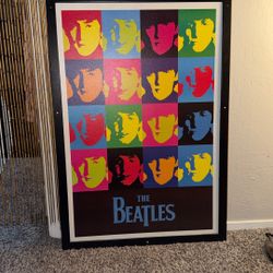 Beatles Poster Framed, Andy Worhol 