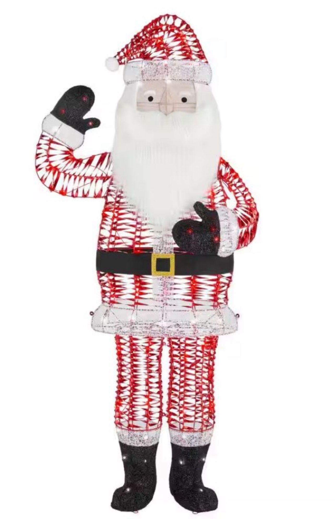 6 ft. Iridescent Twist LED Sparkle Santa Holiday Yard Decoration Y27