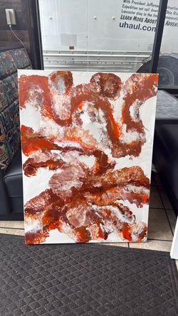 Large Abstract Fluid Art Canvas Painting