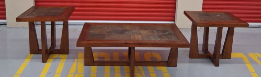 Free Delivery! 3-Piece Slate Coffee Table Set