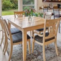 Wood Table & Matching Chairs