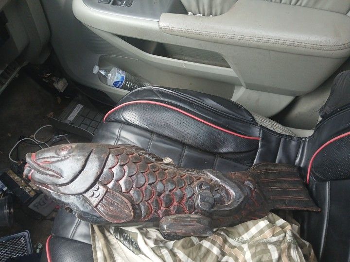 Japanese han carved wooden koi fishcç