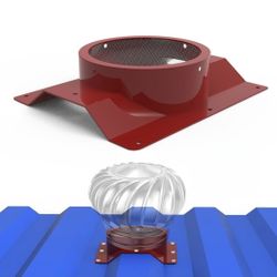 8" Roof Whirlybird Turbine Vent Adapter For Conex Containers Homes Chimney Cap