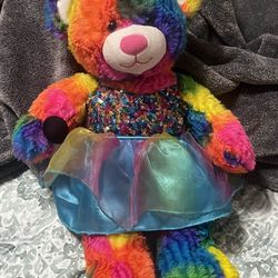 Build a Bear Rainbow plush +dress