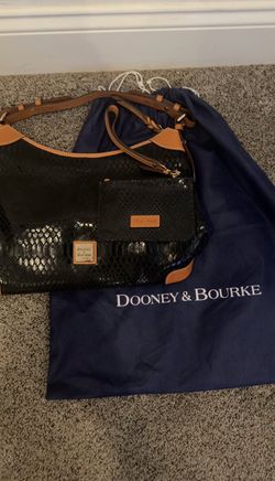 Dooney & Bourke Black Snake Embossed Shoulder Bag