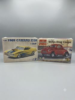 Revell 1969 Camaro Z/28 & K.S. Pittman Willys Drag Coupe Model Kit Bundle - Sealed