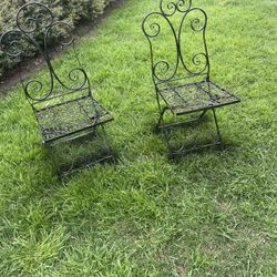 Vintage Wrought Iron Chairs (2)