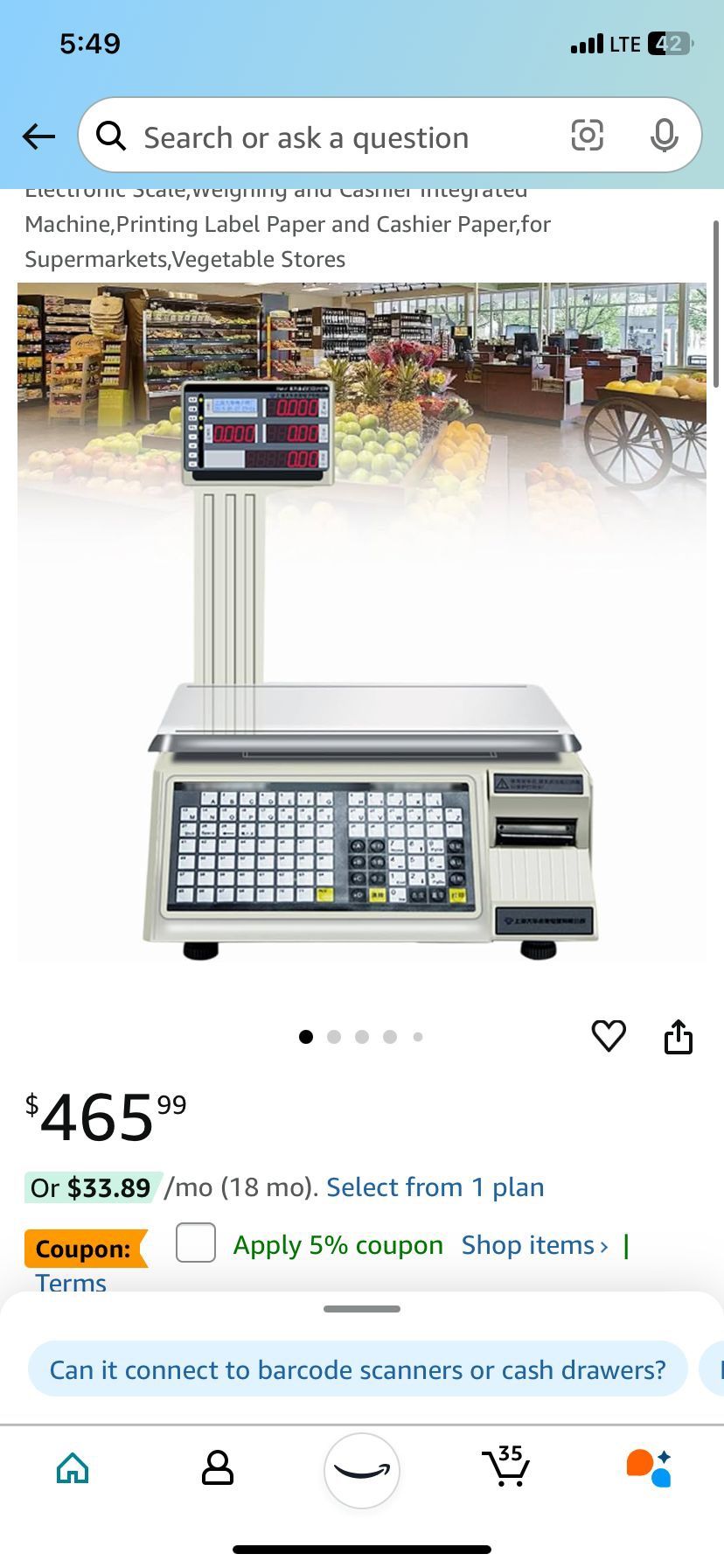 Commercial Digital Scale With Label Printer For Retail And Food Industry - High Precision Barcode Label Printing Scale For Supermarkets, Deli, Butche