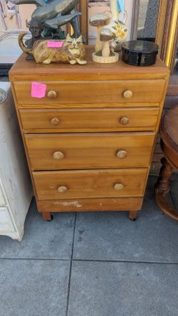 Vintage small wood dresser chest 22 by 14 by 34