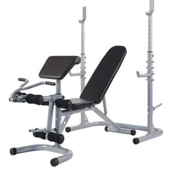 BalanceFrom RS 60 Multifunctional Workout Station Adjustable Olympic Workout Bench with Squat Rack