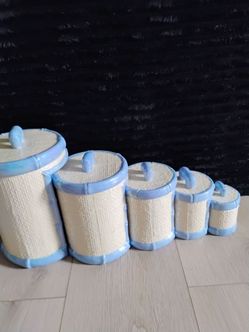 Ceramic Canister Set with Lids – 5 Piece