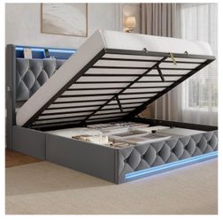 Full Size Hydraulic Lift Up Storage Bed