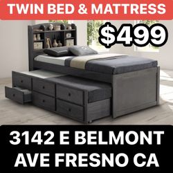 NEW BED FRAMES TWIN WITH MATTRESS