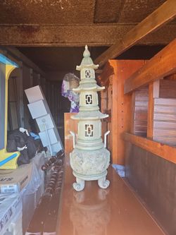 Asian Pagoda Tower Incense Burner Statue