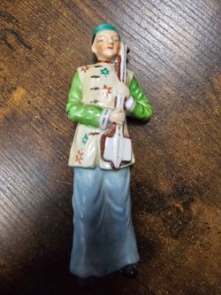 Vintage Made in Occupied Japan Porcelain Asian Musician Figurine - Hand Painted