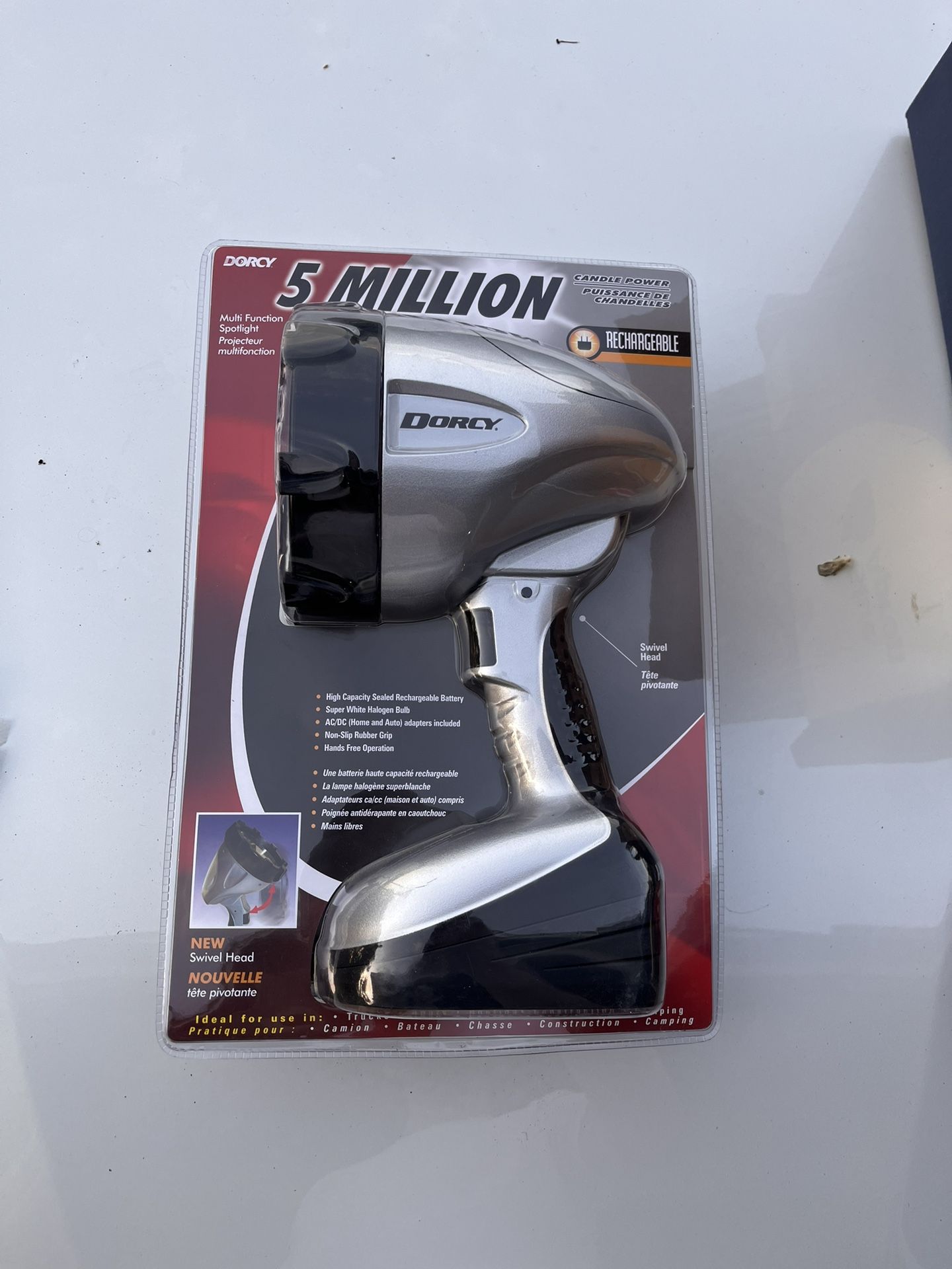 Dorcy Rechargeable Spotlight/flashlight w/5 Million Candle Power