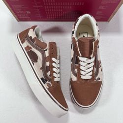 Vans Old Skool Duck Camo Brown White  Sneakers Women Size 7 Men Size 5.5